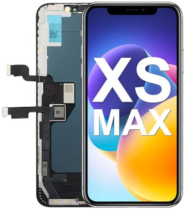 Pantalla de repuesto para iPhone Xs Max de 6.5 pulgadas, pantalla LCD Full HD COF 3D Touch Digitalizador Asamblea con adhesivo impermeable, para (modelos A1921, A2101, A2102, A2103, A2104) sin