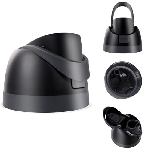Ruzkq Replacement Lid for Owala Freesip, Compatible with Owala Cup 16oz 24oz 32oz 40oz, One Button Water Bottle Top Lid Replacement Accessory, Leakproof, BPA-Free (Black)