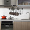 YSGSMOM 31 Inch Wall Mounted Pot Rack, Industrial Utensils Wall Hanger Iron Pipe Kitchen Hanging Rail with 8 S Hooks for Hanging Pans, Utensils, Cookware