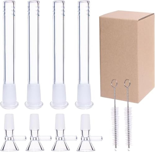AGD LIGHTS 8pcs Glass Bong Bowl Downstem Diffuser with 14mm Male Glass Adapter