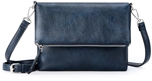 KALIDI Kleine Damen Umhängetaschen Veganes PU Leder Handtasche Crossbody Schultertasche Diebstahlschutz Mehrfach Taschen mit Verstellbar Abnehmbar Schultergurt Blau