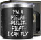 Lifecapido Thermo-Kaffeetasse mit der Aufschrift I'm A Pilot I Can Fly (400 ml), Luftfahrt-Geschenke für Flugzeugliebhaber, Weihnachten, Geburtstag, Geschenk für Männer, Flieger, Schwarz