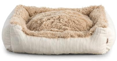 Gutekissen® Shaggy Hundebett Grosse Hunde - Hundekissen Waschbar - Farb- und Größenwahl (S - 65x55, Beige)