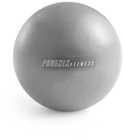 Phoenix Fitness 23cm Soft Pilates Ball - 9 Inch Anti Burst Exercise Ball for Yoga, Barre & Pilates - Small Gym Ball for Core Training & Physical Therapy - Grey, Blue, Turquoise, or Purple