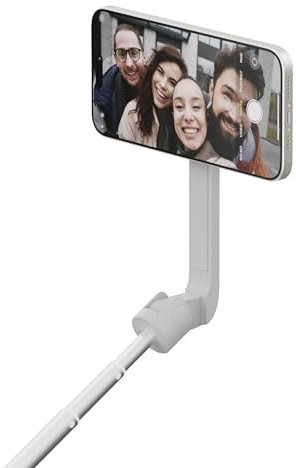 ShiftCam SnapStand Max Selfie Stick magnétique et trépied - Compact, pliable et rétractable, avec tête basculante et télécommande magnétique Bluetooth (Pierre, SnapStand Selfie)
