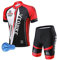 VeloZenith Herren Radtrikot Set Kurzarm Trikot 3D gepufferte Radhose Rennrad Fahrradbekleidung Sommer Atmungsaktives Radtrikot+Fahrrad Rennrad Lätzchen Short Set MTB Rot,XXL