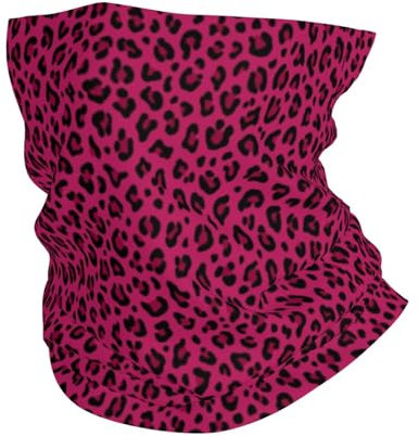 Tcoay Neck Gaiter Neck Warmer Soft Face Cover Tube Half Face Mask Scarf Balaclava,Love Leopard Leopard Print In Hot Pink