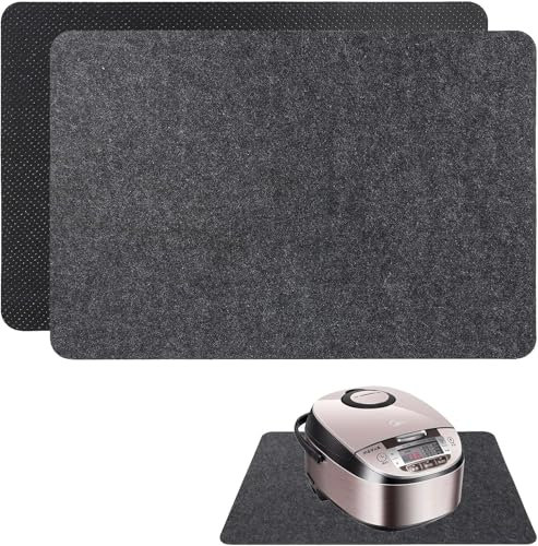 2 Stück Feuerfeste Unterlage, Hitzeschutzmatte, Hitzeschutzplatte, Brandschutzdecke für Kaffeemaschinen, Mikrowellen, Toaster, Luftfritteuse(30 * 45cm, Schwarz)
