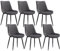 CLIPOP Esszimmerstühle, Küchenstühle, Wohnzimmerstühle, Polsterstühle mit Rückenlehne, für Esszimmer, Küche, Wohnzimmer, Büro, Sitzfläche aus Leinen, Metallbeine (Samt Grau, 6er Set)
