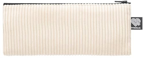 PP-Berlin Langes Cord-Etui – Handgefertigtes Mäppchen für Stifte, Brille & Zubehör – Made in Germany (Beige)