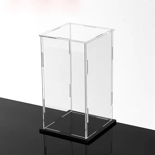 Vitrine Transparente Kunststoff-Präsentationsbox für Den Schreibtisch, Acryl-Vitrinen-Staubschutzhülle mit PVC-Boden, Transparenter Präsentationsständer zum Schutz von Sammlerstücken(50x50x40cm(20x20