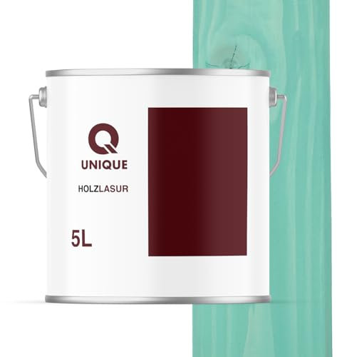 Q UNIQUE Holzlasur Seidenmatt 5L | Farbton: Türkis | Holzschutz für außen & innen | UV-beständig & wetterfest | Für Zäune, Gartenmöbel, Terrassen, Fassaden