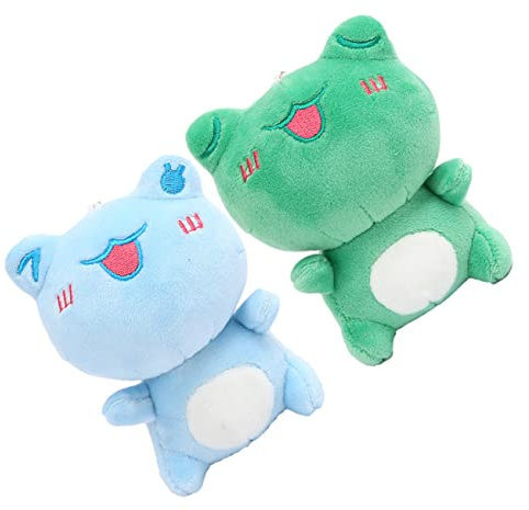 BESPORTBLE Plüschfrosch Schlüsselanhänger 2 Stück Für Tasche Und Rucksack Weicher Cartoon Frosch Anhänger 10cm Inkl Schlüsselring Blau Dunkelgrün Dekorativ Und Vielseitig Einsetzbar