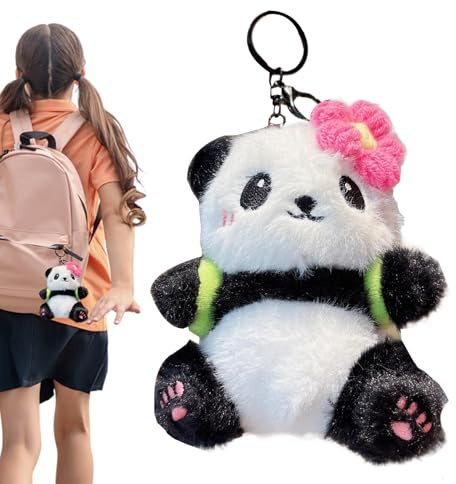 Générique Panda Plush Keychains,Charme Animal Pour Sac À Dos - Ornement Léger En Peluche, Pendentif Doux Collectionnable Pour Sac Voyage Compagnon