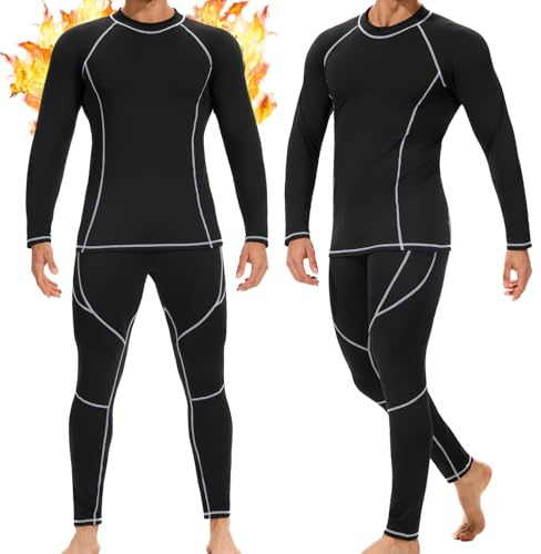 StylSense Thermounterwäsche Herren Winter Lange Unterhosen Skiunterwäsche Funktionsunterwäsche Herren Set Warme Weich und Atmungsaktiv Thermo Ski Unterwäsche Unterhemd Pullover für Männer