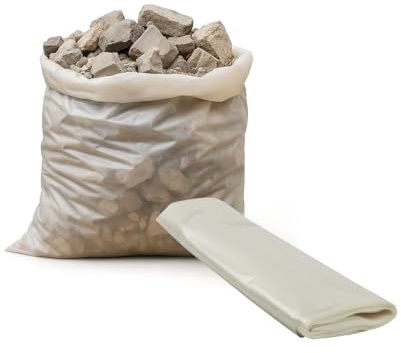 OPIROS Sacchi Spazzatura Per Edilizia cm.82x52 Extra Spessore Scatolo Kg.20 Pz.185 Buste Robuste Per Calcinacci Macerie Detriti Rifiuti Edili