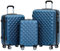 BEIBYE Kofferset 4 Zwillingsrollen Hartschale Trolley Koffer Reisekoffer Reisekofferset Gepäckset in 12 Farben (Blau)