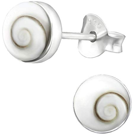 EYS JEWELRY Damen Ohrringe Silber 925 Shiva Auge Muschel Ohrstecker Silber Schmuck Geschenke für Frauen