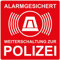 1 Stück Aufkleber Alarmgesichert Weiterleitung zur Polizei, rot, selbstklebend, kratz und Wetterfest
