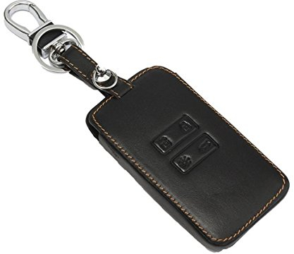 Happyit Cas de Couverture de Clé de Voiture en Cuir Porte-clés pour Renault Kadjar Accessoires de Protection de la Peau à 4 Boutons (Brun)