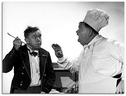 ARTLAND Wanddeko Leinwand Bilder Wandbild 60x45 cm Dick Doof Die Leibköche seiner Majestät Film Filmszene Stars T1OC