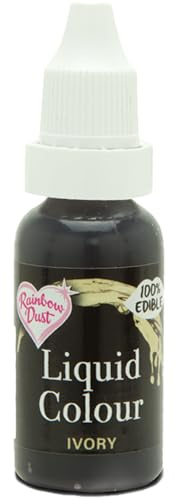 Rainbow Dust Liquid Colour - Liquid Air Brush Colour and Food Colouring (Ivory, 16ml)