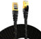 AMPCOM Ethernet Cable 10m, CAT7 10Gbps STP Flat Patch Cord 10 Gigabit Lan Network Cable High Speed - Black - Nylon Braided - Shielded