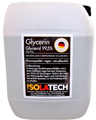 Glicerina vegetal 10 Litro CALIDAD 99,5% grado farmacéutico, puro, glicerol el bidón de 10L (contenido 12kg)