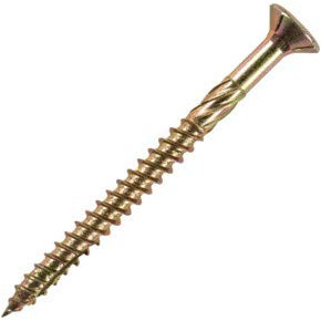 STIER Vis à tête fraisée pour panneaux de particules 6x120 acier galvanisé jaune TX 30, galvanisé, agréation ETA, vis à bois pour construction, vis à bois tête cylindrique 100 pièces
