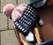 My Oma Strickpaket mit 3 Knäuel Merino Mix Big in Marine (Fb 3409) + schneeweiß (Fb 3100) + Puder (Fb 3731) und Strickanleitung + Myoma-Label * INKLUSIVE Rundstricknadeln 5,5mm + 6,0mm