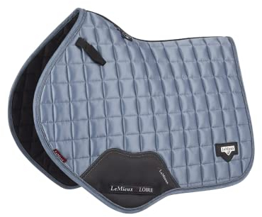 LeMieux Satin Close Contact Ice Blue Schabracke, Eisblaue Loire Classic Square, L