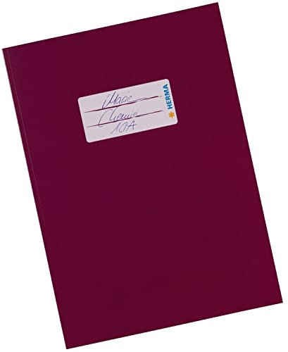 HERMA 19854 Heftumschlag A5 Karton Weinrot, Hefthülle mit Beschriftungsfeld aus stabilem & extra starkem Papier, Heftschoner für Schulhefte, farbig