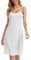 Vlazom Fond de Robe Femme Modal Elégant Chemise de Nuit Antistatique Gainant Jupons Bandoulière réglable，A Blanc，M