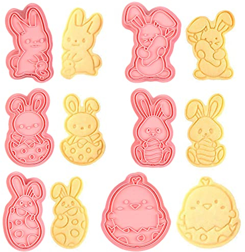 Wishstar Ausstechformen Ostern,Plätzchen Ausstecher Ostern,Osterausstecher Keksausstecher Set,6 Stück Cookie Cutter Ostern,Basteln Keksformen Kinder fur Osterküken, Osterhase,Ostergeschenk