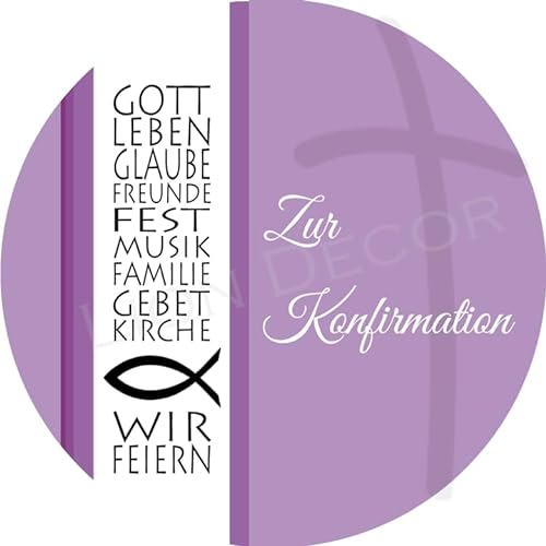 Tortenaufleger Konfirmation7 / mehr Farben zur Auswahl / 20 cm Ø (lila)