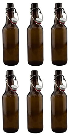 6 Brown Swing Top Beer Bottles Grolsh Style Beer Bottle Home Beer Brewing 500ml