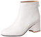 SJJH Stivaletti da donna alla moda con tacco medio e cerniera posteriore, bianco, 41 EU