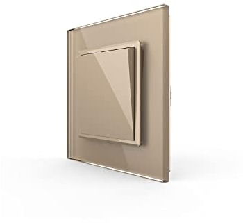 LIVOLO Lichtschalter und Wechselschalter Kippschalter Wippschalter Wandschalter mit Glasrahmen Gold