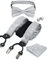 Alizeal Herren Paisley Muster Fliege und Hosenträger, Einstecktuch, Manschettenknöpfe Set-Silber