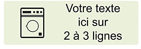 Plaque gravée personnalisée autocollante Logo Machine à Laver - 20x6.5 cm personnalisée 1 à 3 Lignes Beige