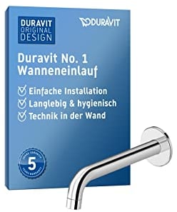 Duravit No.1 Wanneneinlauf, Badewanneinlauf mit runder Wandabdeckung, Zulauf Badewanne, chrom