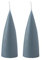 Kunstindustrien® Stumpenkerzen, Hergestellt in Dänemark, 43 Farben verfügbar, Kegel Kerze, Durchgefärbte Stumpenkerze lange Brenndauer von 15 Stunden, Kerzen Deko, 2 Stück, 6,5 x 16cm (Blau Grau)
