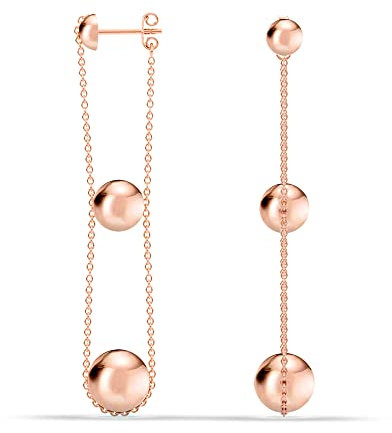 LeCalla 925 Sterling Silber Rose vergoldet Triple Drop Ohrringe für Frauen Teenager