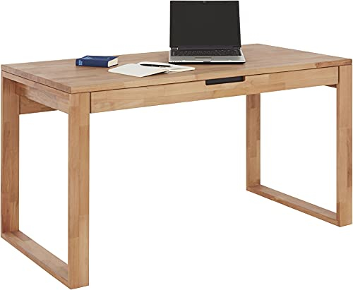 TaBoLe Schreibtisch mit Schublade Buche massiv geölt 140x70 cm