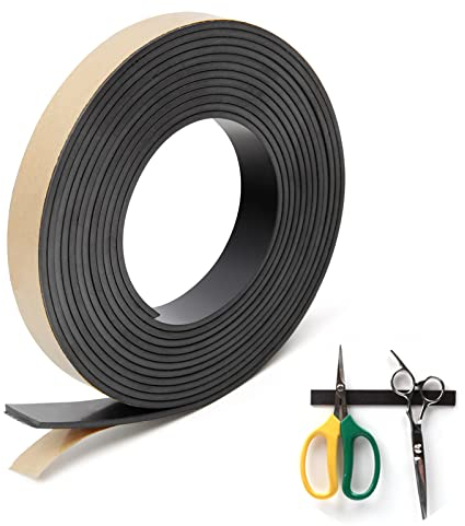 Hoedia Nastro magnetico 3 m, nastro adesivo magnetico, nastro magnetico flessibile (15.5 mm di larghezzax3 m di lunghezza) per lavagne bianche, ufficio, frigorifero, progetti fai da te e frigorifero
