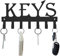 FairyCity Schlüsselhaken - Vintage Metall Schlüsselhalter mit 7 Haken - Dekoratives Wohnaccessoire - Schwarz