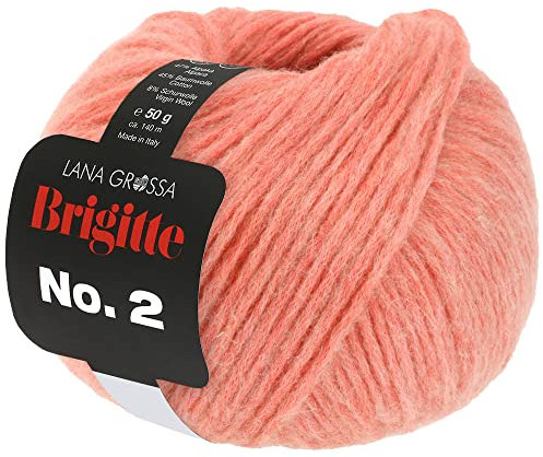 LANA GROSSA Brigitte Nr.2 | Edle Netzgarnstruktur aus Alpaka und Baumwolle | Handstrickgarn aus 47% Alpaka, 45% Baumwolle & 8% Schurwolle | 50g Wolle zum Stricken & Häkeln | 140m Garn FB 46