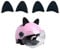 Motorradhelm Dekorative Ohren, Silikon-Katzenohren, Katzenohren Motorradhelm Dekorative, Motorradhelm Dekorative, Motorrad Helm Katzenohren Eckdekoration, Motorradhelm Katze Ohren Aufkleber, Schwarz