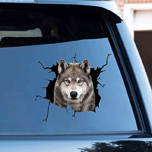 Zpahq Wolf Auto-Aufkleber, 3D-Vinyl, wasserdicht, Wolf, Auto-Aufkleber, für Wand, Laptop, Autofenster, LKW, Stoßstange, Kühlschrank, 30 x 30 cm