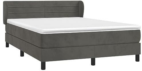 vidaXL Boxspringbett mit Matratze Doppelbett Bett Polsterbett Schlafzimmerbett Bettgestell Lattenrost Bettrahmen Hotelbett Dunkelgrau 180x200cm Samt